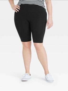 Women's Plus Size High-Waist Seamless 7" Inseam Bike Shorts - A New Day